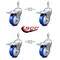 Service Caster 4 Inch Blue Polyurethane Swivel 3/8 Inch Stem Caster Set with Total Lock Brake SCC-TSTTL20S414-PPUB-BLUE-381615-4 - alternate 4